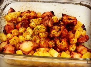Foto principal de Garbanzos con pulpo 🐙 a la parrilla