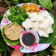 Bún chấm tempeh và giò chay