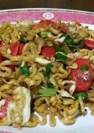Foto resep Mie sosis pedas