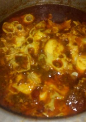 A picture of Dum eggs(egg masala).