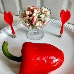 A picture of Tiranga cream salad.