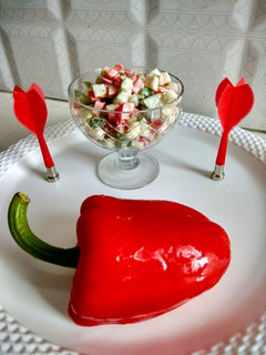 A picture of Tiranga cream salad.