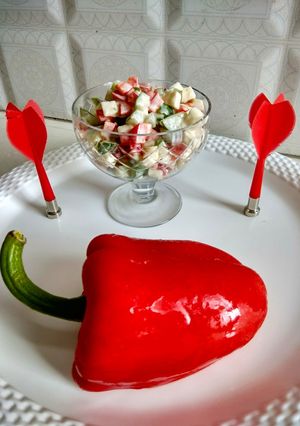 A picture of Tiranga cream salad.