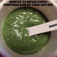 A picture of Mpasi 6m 4* kentang kakap tahu bayam.