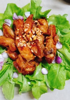 Hình của món Gà om bia.