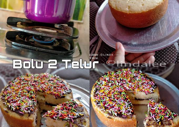 Bolu 2 Telur Anti Gagal (no oven no kukus)