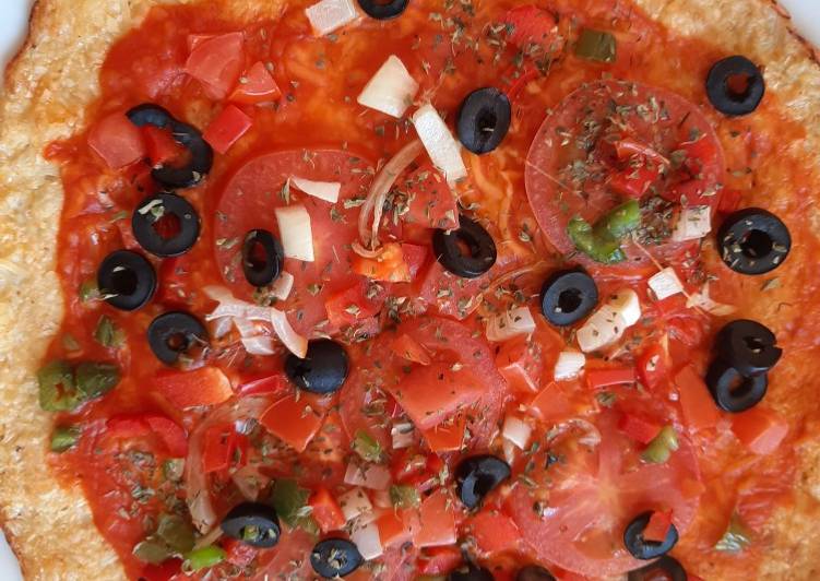 Pizza casera de coliflor saludable