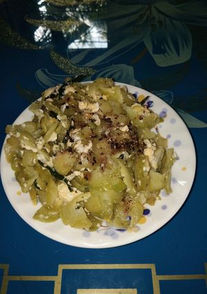 Hình của món Khổ qua xào hột vịt.