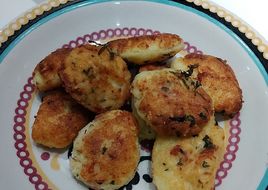 Bolinho de arroz com calabresa sem leite e sem farinha