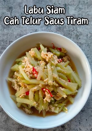 Foto resep Labu Siam Cah Telur Saus Tiram