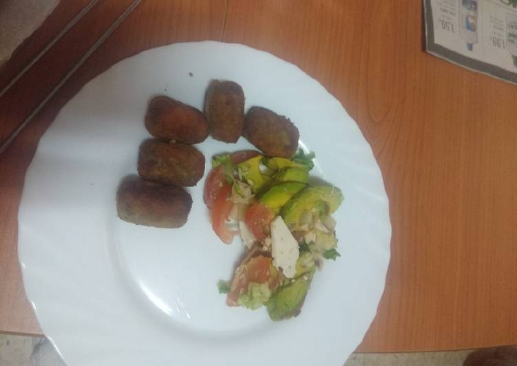 Croquetas de acelgas, atún, huevo duro y nueces