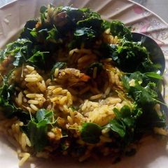 A picture of Moringa jallof rice.