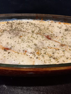 Una foto de Lasagna de zucchini y soja texturizada