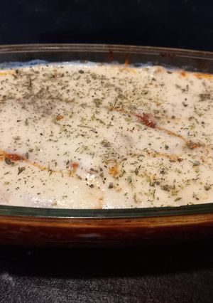 Una foto de Lasagna de zucchini y soja texturizada