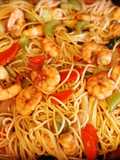 Stir Fried Shrimp and Veggies Pasta