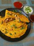 Protein Rich Besan chilla with Paneer stuffing