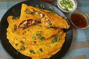 Protein Rich Besan chilla with Paneer stuffing recipe main photo
