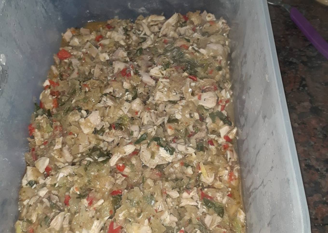 Picadillo para empanadas de pollo. Grace