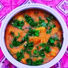A picture of Kashmiri aloo dum.