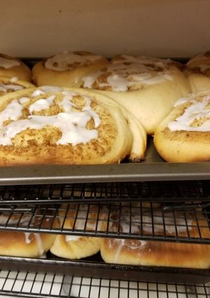 A picture of LAUSD cinnamon roll recipe.