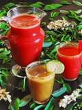 Agua fresca di anguria e pesca Agua fresca di scorza di anguria e cetriolo