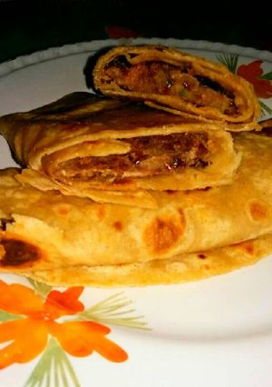 A picture of Rajma Tikka stuff wrap.