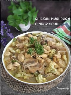 Foto resep Chicken mushroom ginger soup