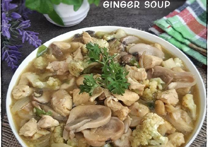 Chicken mushroom ginger soup