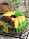 Marble Cake Cokelat Pandan (tanpa kulit)