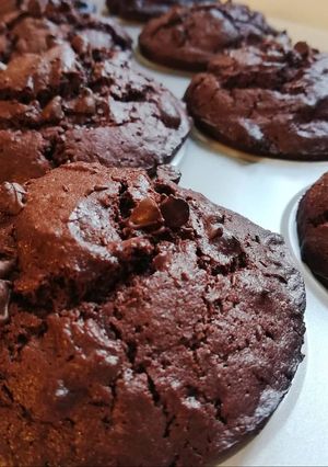Foto di Muffin al cioccolato fondente con gocce di cioccolato