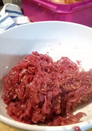 Une photo de Confit d'échalotes a la framboise