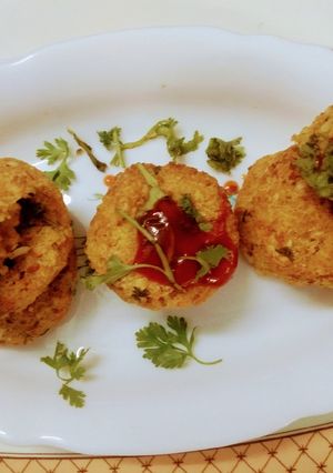A picture of LEFT  OVER. RICE  CUTLET  WITH  AIR FRYER.