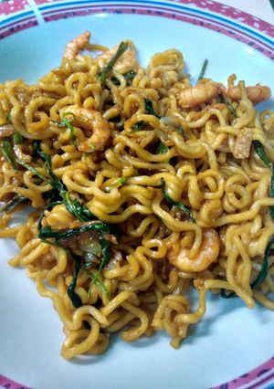 Foto resep Mie goreng udang kangkung