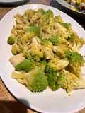 Blanched then sautéed romanesco broccoli in garlic, butter & soy sauce