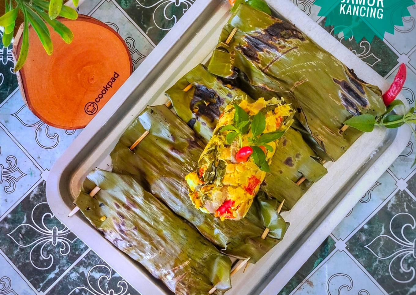 Pepes Tempe Jamur Kancing
