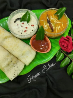 मसाला डोसा विथ सांबर (Masala dosa with sambar recipe in Hindi) रेसिपी मुख्य फोटो
