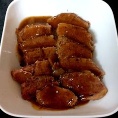 A picture of My Slowcooked Brisket beef in Onion Gravy.#Mainmeal.