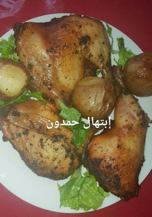 صورة لوصفة دجاج بالفرن مع البطاطس