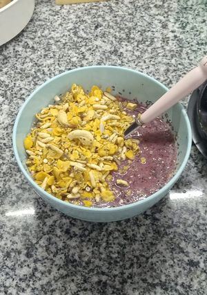 Una foto de Falso Açai bowl - con arándanos