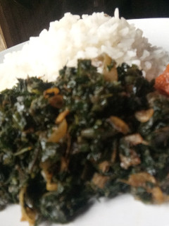 A picture of Steamed Pumpkin leaves.
