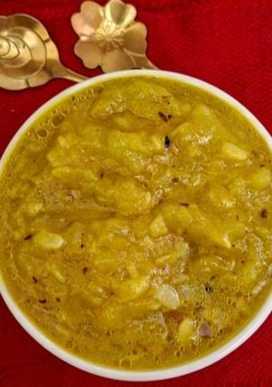 A picture of Lauki Bhujiya/ Simple Lauki Sabzi without Masala.