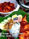 Nasi Lemak Bunga Telang Bersama Sambal Udang Galah