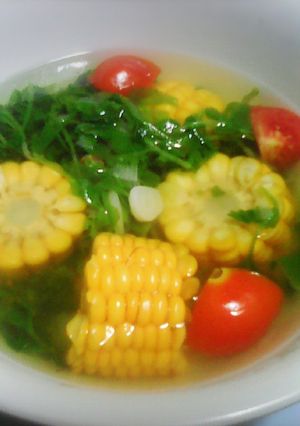 Foto resep Sayur bening selada air dan jagung