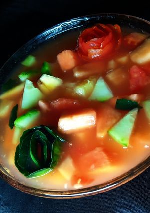 A picture of Rainbow fruit salad.