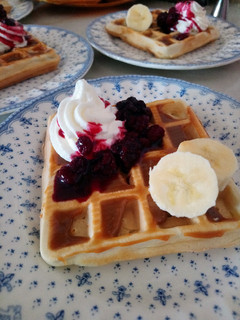 Una foto de Waffles dulces