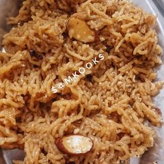 A picture of Coconut Rice / Narali Bhat.