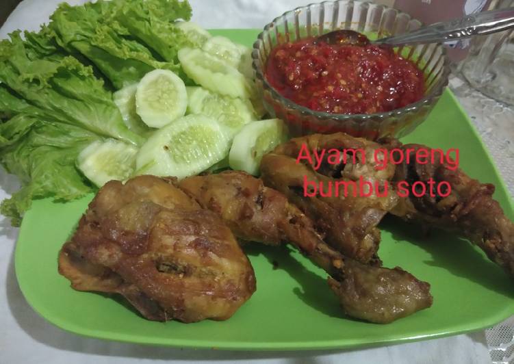 Langkah Menyiapkan Ayam goreng bumbu soto yang simpel