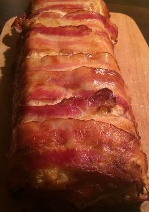 Baconbe csomagolt csirke őzgerinc formában🥓 recept fotója