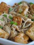 Setas Enoki con Tofu (Receta ligera y saludable)