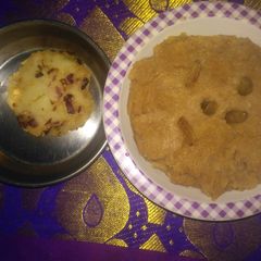 Aval vadai and Marie biscuit halwa A picture of Aval vadai and Marie biscuit halwa.